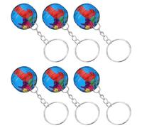 YARNOW Lot de 16 Porte-Clés Globe Terrestre en Métal Résistant Mini Pendentifs Colorés pour Paquet à Dos Présents d'Anniversaire et Loisirs Créatifs