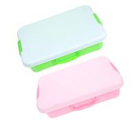 YARNOW Lot De 2 Bacs Sensoriels en Plastique : Bac À Sable Portable avec Poignée Et Couvercle, Plateau De Jeu Empilable pour Jouets Et