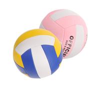 YARNOW Lot de 2 Ballons de Volley-Ball Souples N°5 pour Entraînement et Examen D'entrée, 2.0 Mm Épaisseur, Couleurs Blanc Bleu Jaune, Intérieur, Équipement Sportif Scolaire