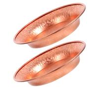 YARNOW Lot de 2 Bols Décoratifs en Cuivre Martelé la Main, Finition Patinée, Diamètre 11 Cm, pour Décoration Cuisine et Présentation Élégante