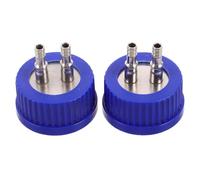 YARNOW Lot de 2 bouchons GL45 pour flacons de laboratoire à 2 orifices (fermentation, prélèvement d'échantillons), couvercles scientifiques étanches en plastique pour le remplissage de