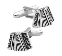 YARNOW Lot de 2 Boutons de Manchette pour Hommes en Métal Cuivreux Noir Accessoires de Chemise Smoking Motif Accordéon Musical Bijoux Élégants pour Mariage et Affaires
