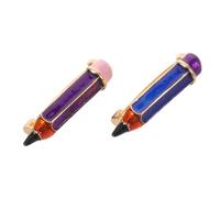 YARNOW Lot de 2 broches en émail en forme de crayon - Épinglette de remerciement pour les enseignants - Broche de récompense scolaire - Cadeau de rentrée scolaire/de remise de diplômes pour les