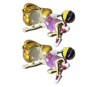 YARNOW Lot De 2 Broches Pour Vêtements De Sport Style Dessin Animé Accessoires De Ballet Pour Filles Broche En Alliage Pour Joueuse De Basket-Ball Broche De Poitrine Pour Joueuse De