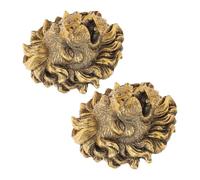 YARNOW Lot de 2 Buses de Fontaine Murales en Résine, Forme Tête de Lionceau 6,5x5x4 Cm, Décorations Animales Extérieures pour Bassin, Jardin et Terrasse, Jet d'eau Décoratif