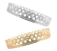 YARNOW Lot de 2 Couronnes Royales pour Hommes Couronne de Costume de Prince Ronde en Métal Doré et Argenté Accessoires pour Cheveux de Bal de Fin d'Année Couvre-Chefs Vintage pour