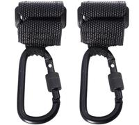 YARNOW Lot de 2 Crochets Suspendre Noirs en Alliage et Pu pour Poussette Forte Capacité de Charge Jusqu'à 30kg, pour Accrocher Paquet de Courses Lors du Shopping Couleur Aléatoire