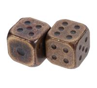 YARNOW Lot de 2 Dés en Métal Ancien 12 MM Coin Arrondi Couleur Cuivre Pur Accessoires de Jeu de Société Dés de Plateau Compacts et Légers pour Soirées et Divertissement