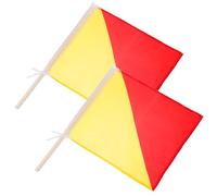 YARNOW Lot De 2 Drapeaux De Signalisation En Polyester 35x35 Cm Pour Entraînement Militaire, Compétition Et Marine, Drapeaux De Commandement Légers Et Résistants à La Décoloration