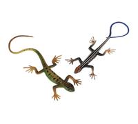 YARNOW Lot de 2 Faux Lézards Réalistes, Figurines d'action en Plastique pour Halloween Et Les Farces du 1er Avril (Vert, Bleu)