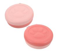 YARNOW Lot de 2 Gamelles d'eau et Nourriture pour Chien Portable 12 X 11 Cm en Plastique Solide, Couleur Bicolore Rose Clair et Rose, pour Voyages, Promenades et Activités en