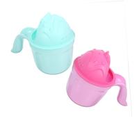 YARNOW Lot de 2 Gobelets de Rinçage pour Bébé Garçon Fille, Ergonomiques, Légers, en Plastique, Verseur Anti-débordement, pour Bain et Toilette Quotidienne, Accessoires Puériculture