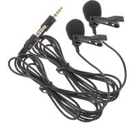 YARNOW Lot de 2 Microphones Cravate 3,5 Mm à Condensateur, Mini Micro-cravate Haute Sensibilité Câble 1,5 M, pour Enregistrement, Diffusion en Direct et Interviews sur Ordinateur,