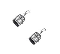YARNOW Lot De 2 Mini Cages À Oiseaux en Fer Rouillé Décoration Artisanale De Bureau Accessoire De Bricolage Décoration De Maison De Fées Noir