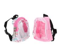 YARNOW Lot de 2 Mini Paquet à Dos pour Poupées Paquet à Dos Miniature Transparent en PVC Motifs Fleurs et Rose Accessoires Décoratifs pour Maison de Poupée Petit Modèle Ornement