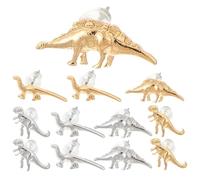 YARNOW Lot de 2 Paires de Clous D’Oreilles Dinosaures Petites Légères et Hypoallergéniques en Métal Doré et Argenté Boucles D’Oreilles pour Femmes et Filles Bijoux D’Été pour Usage