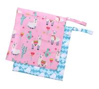 YARNOW Lot de 2 Paquets à Couches Imprimés pour Bébé Étanches et Réutilisables Poche de Rangement pour Couches Humides et Sèches Crèche Voyages Motifs Baleine Blanche et Alpaga