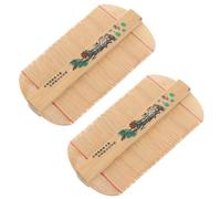 YARNOW Lot de 2 Peignes à Dents Doubles en Bambou Dense Antipelliculaire pour Cheveux, Stimulation Circulation Sanguine, Soulagement Maux de Tête, Soin Cheveux à Domicile Plusieurs styles