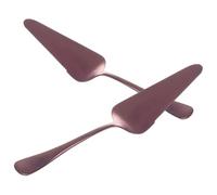YARNOW Lot de 2 Pelles à Gâteau et Serveur de Pizza en Acier Inoxydable pour Pâtisserie, Spatule Triangulaire pour Découpe Facile et Service, Couleur Pourpre, Cuisson Préparation