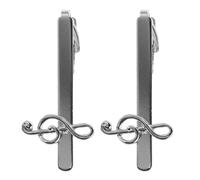 YARNOW Lot de 2 Pinces à Cravate Homme en Métal Cuivre Design Note de Musique Accessoires pour Cravates d'Affaires et Chemises Habillées Présent Élégant pour Occasions