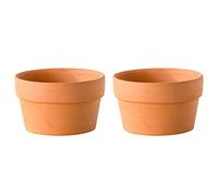 YARNOW Lot De 2 Pots De Fleurs en Terre Cuite Naturelle avec Trou De Drainage pour Cactus Et Bonsaïs 4.92X4.92X2.68In Pots Artisanaux pour Jardin Intérieur Et Extérieur