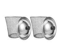 YARNOW Lot de 2 Poubelles de Jardin en Métal avec Couvercle, Bac à Compost Extérieur Aéré pour Terrasse et Composteur, Système Enterré pour Décomposition Rapide des Déchets