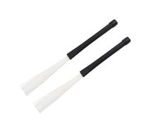 YARNOW Lot de 2 set de Baguettes de Batterie en Nylon Blanc Balai de Tambour Léger pour Percussion Jazz et Batterie Acoustique Accessoires de Batteur Polyvalents pour Musique Live et