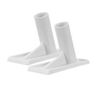 YARNOW Lot de 2 Supports de Mât de Drapeau Mural Blanc en Plastique Robuste avec Vis Fixation Stable pour Balcon et Porche Extérieur Support de Drapeau Résistant aux Intempéries