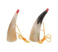 YARNOW Lot de 2 Trompettes en Corne de Bœuf Prise Sécurisée et Forte Portée Sonore pour Célébrations et Fêtes Traditionnelles, Forme de Corne de Taureau