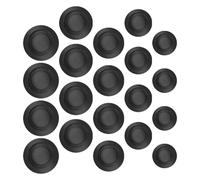 YARNOW Lot de 20 Bouchons Ronds en Caoutchouc Noir pour Tirelires, Réutilisables et Garantissant la Sécurité des Pièces, Faciles à Installer pour Boîtes à Économies