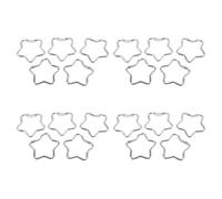 YARNOW Lot de 20 Petits Mousquetons Porte-clés en Alliage D'aluminium Argenté Forme Étoile 5 X 5 Cm Fil d'acier Renforcé, Crochet Camping Léger pour Randonnée, Pêche et