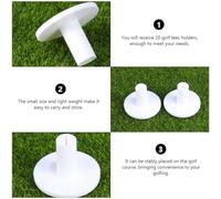 YARNOW Lot de 20 Supports de Tees de Golf Blancs Accessoires D’Entraînement Légers et Solide Outil Pratique pour Practice Intérieur et Extérieur Équipement Essentiel pour Joueurs de