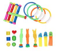 YARNOW Lot de 21 Bâtons et Anneaux de Plongée pour Garçon et Filles Jouets de Piscine en Plastique Colorés Ensemble de Plongée Ludique pour Nageurs Débutants Couleur Couleur Aléatoire