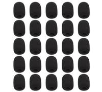 YARNOW Lot de 25 Bonnettes en Mousse pour Micro-cravate 30x22x8 Mm, Housses Coupe-vent Noires, Accessoires Pratiques pour Mini-micro, Protection Anti-éclatement en Enregistrement, Scène