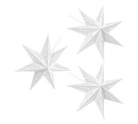 YARNOW Lot de 3 Abat-jours en Papier Blanc Étoiles à 7 Branches, Décorations Suspendues pour Plafond, Compatibles Diverses Lumières, Assemblage Facile pour Fêtes et Ambiance Chaleureuse