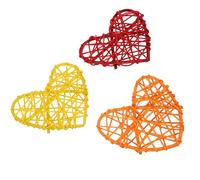 YARNOW Lot de 3 Jouets à Mâcher en Rotin Tressé de Cœur Couleurs Aléatoires Jouets pour Perroquets Stimulation Mentale et Physique Accessoires pour Oiseaux en Couleur Aléatoire