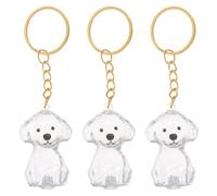 YARNOW Lot de 3 Porte-clés Souvenirs en Forme de Chien avec Poils de Chien, | Porte-clés collecteur de poils d'animaux, breloque porte-clés avec flacon transparent pour conserver les poils et cendres