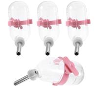 YARNOW Lot de 4 Abreuvoirs Automatiques pour Hamster Bouteilles d'eau en Acier Inoxydable 60 ML Distributeurs d'eau Anti-Fuite Rose Accessoires pour Cage de Petits Animaux