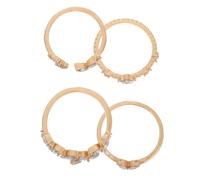 YARNOW Lot de 4 Bagues Métalliques pour Femmes Motifs Cœur, Papillonnage et Lune, Bagues Mignonnes Empilables, Légères et Confortables pour Usage Quotidien et Occasions Spéciales