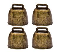 YARNOW Lot de 4 Cloches en Laiton de Vache, Cheval, Mouton, Cloches en Laiton, bétail, chèvre, Ferme bruyante, Cloche en Bronze à Distance, Cheval, Moutons, Cloches de Fer (Bronze)