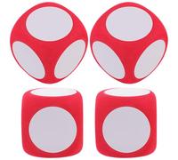 YARNOW Lot de 4 Dés en Mousse Vierges 6 Cm Rouge, Effaçables et Résistants, Dés à Faces Géants pour Bricolage et Jeux de Société en Famille, Accessoires Créatifs pour Fêtes et Activités