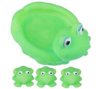 YARNOW Lot de 4 Jouets de Bain pour Garçon et Filles 2-3 Ans Grenouille Aquatique en Plastique Non Jouets de Piscine Colorés et Sonores Bain des Tout-Petits