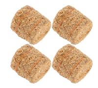 YARNOW Lot de 4 Meules de Foin Miniature Cylindriques 2X2X2 CM en Bois Léger Corde Décor Rustique pour Maison de Poupée Accessoires DIY Décoration Jardin et Scène de Ferme