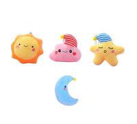 YARNOW Lot de 4 Pendentifs en Peluche Douce de Soleil Lune Étoile et Nuage Accessoires DIY pour Décoration Suspendue et Porte-Clés Présent Créatif pour Garçon et Filles Décor Noël