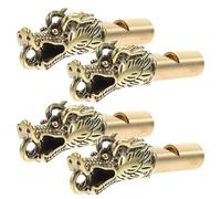 YARNOW Lot de 4 Porte-clés Sifflet de Survie en Laiton Tête de Dragon Sifflet d'urgence Puissant et Décoratif Portable pour Camping et Activités de Plein Air