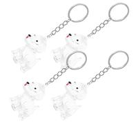 YARNOW Lot de 4 Porte-Clés Souvenirs de Poils de Chien Transparents de Capsule Léger et Portable Collecte Commémorative pour Amoureux des Animaux Accessoire Pratique pour Paquet à