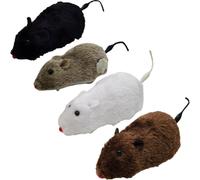 YARNOW Lot De 4 Souris À Remonter pour Chat - Peluche Réaliste - Jouet Interactif pour Chat Couleur Aléatoire