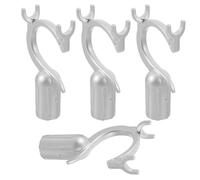 YARNOW Lot de 4 Tiges de Fourche à Vêtements en Alliage D'aluminium Gris, Rallonge de Poteau Légère Tête de Crochet Utilitaire pour Manche de Balai à Franges, Accessoires Polyvalents