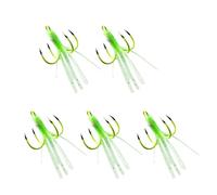 YARNOW Lot de 5 Appâts pour Pieuvre Noctiluque Crochets à Quatre Griffes en Plastique Lumineux, Pêche de Nuit