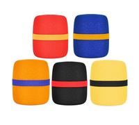 YARNOW Lot de 5 Bonnettes Anti-Vent Épaisses en Mousse Colorée Housse de Protection Micro Accessoire Micro Pratique Bruit du Vent et Protection Salive Compatible Plupart des